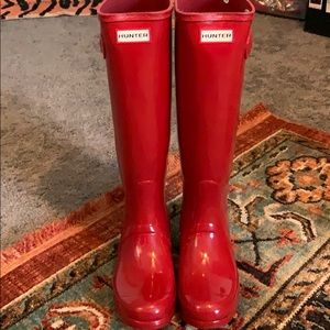 Red hunter boots